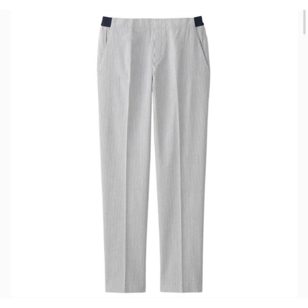 Uniqlo Seersucker Ankle/ Cropped Pant - Picture 2 of 6